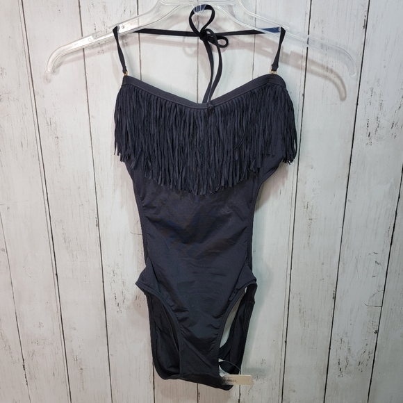 New! L*Space Sensual Black Fringe Cut out Swimsuit Women's Size 6 Monokini. - Picture 4 of 11